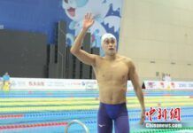 孫楊亮相全國游泳冠軍賽。馬元豪 攝