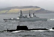 罕見同框！英皇家海軍驅逐艦為核潛艇護航，怪不得有網友如此回覆