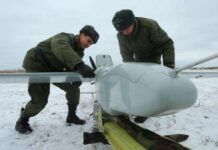 圖為俄軍裝備的無人機