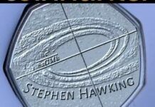印有斯蒂芬·霍金頭像和黑洞圖案的英鎊紀念幣將於3月12日發行