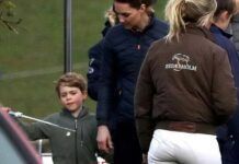 英國威廉王子和凱特王妃帶着喬治小王子、夏洛特小公主觀看馬術賽