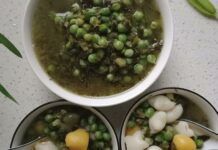 豌豆鹹菜星星年糕湯的做法