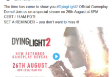 官方表示：《消逝的光芒2》月底公布加長版演示視頻 