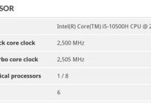Intel十代酷睿i5-10500H曝光 6核心8線程？
