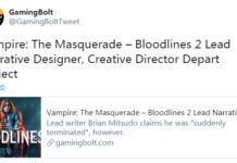 《吸血鬼：避世血族2》跳票後 敘事設計師和創意總監被解僱
