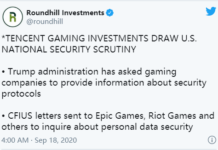 Epic和Riot等騰訊投資的游戲公司遭美國政府審查