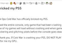國外玩家反應《使命召喚17》讓自己的PS5變磚