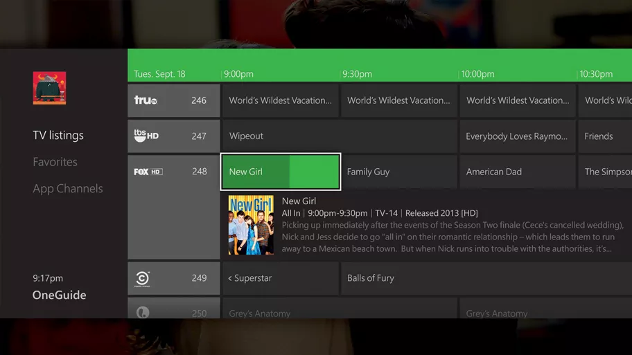微軟的Xbox TV時代5月結束 OneGuide電視節目列表將被移除