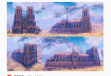 《英靈神殿》玩家蓋出巴黎聖母院 但全是用木頭造的