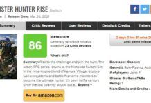 《怪物獵人：崛起》媒體評分解禁 M站均分86值得一玩