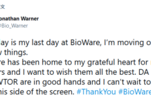 《聖歌》總監宣布從BioWare離職 在職時間近十年