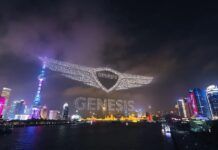 [圖]現代旗下豪車品牌捷尼賽思登陸中國 無人機表演刷新世界記錄