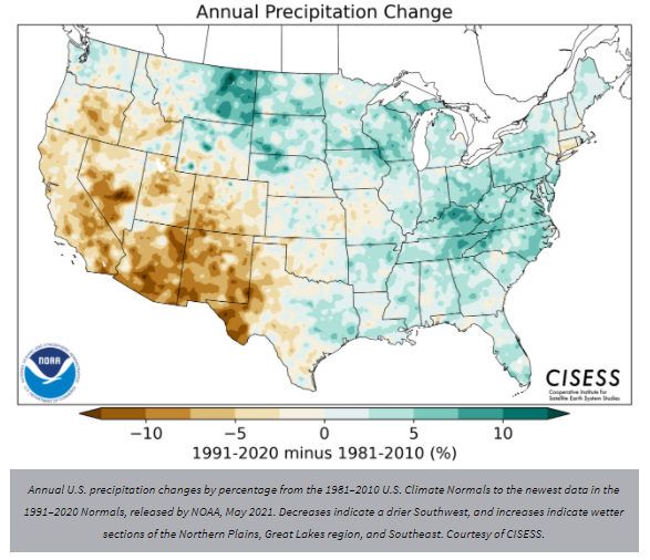 NOAA：新的氣候「常態」顯示美國大部分地區在變暖