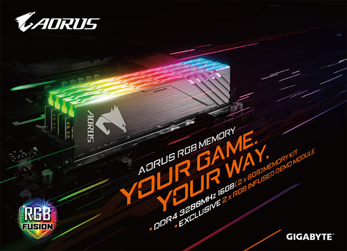 技嘉正式發布AORUS RGB記憶體：DDR4-3200，獨家RGB發光模塊