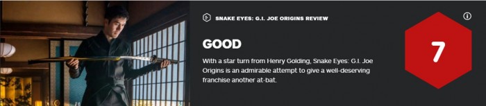 《蛇眼起源》IGN 7分：《特種部隊》系列的一劑強心針