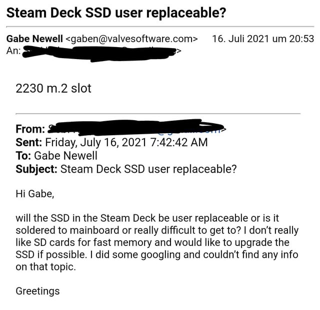 G胖確認玩家可以自由替換Steam Deck中的SSD硬碟 包括64GB基礎版