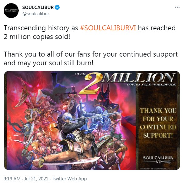 《靈魂能力6》全球銷量突破200萬份 願你的靈魂依舊燃燒