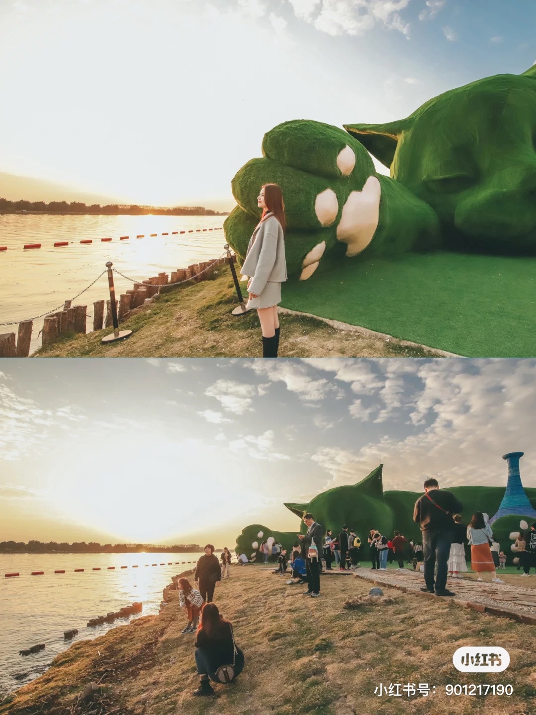 【海外】朝聖巨大貓咪！30米高沈睡「巨貓沙灘島」成話題　綠色「貓貓山丘」還能摸大肉球！