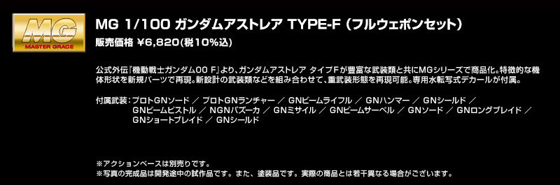 BANDAI: 22年4月 網限 MG系列 正義女神高達TYPE-F(全武器套裝)