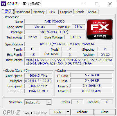 發布9年後 AMD推土機架構FX-6300處理器超頻首破8GHz