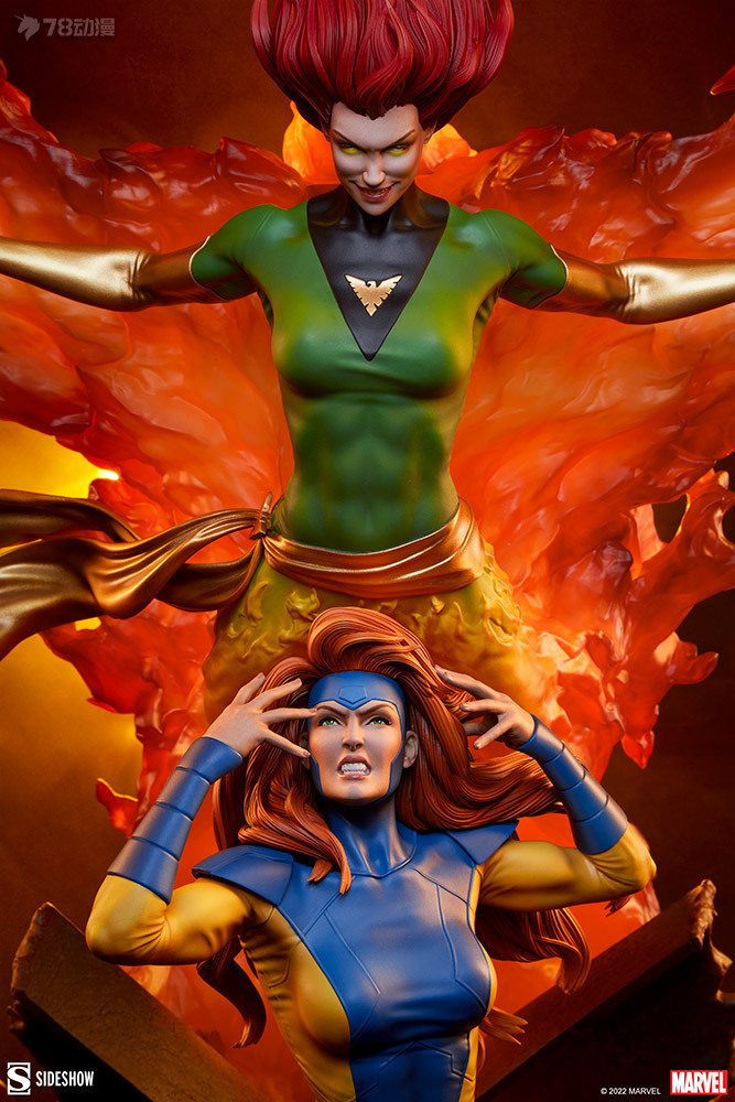 Sideshow 新品 Maquette系列 Marvel 鳳凰女&琴·格蕾 660mm高 雕像