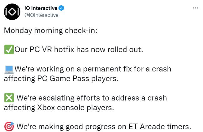 《殺手3》PC VR熱修復已推出 其他問題仍在解決中