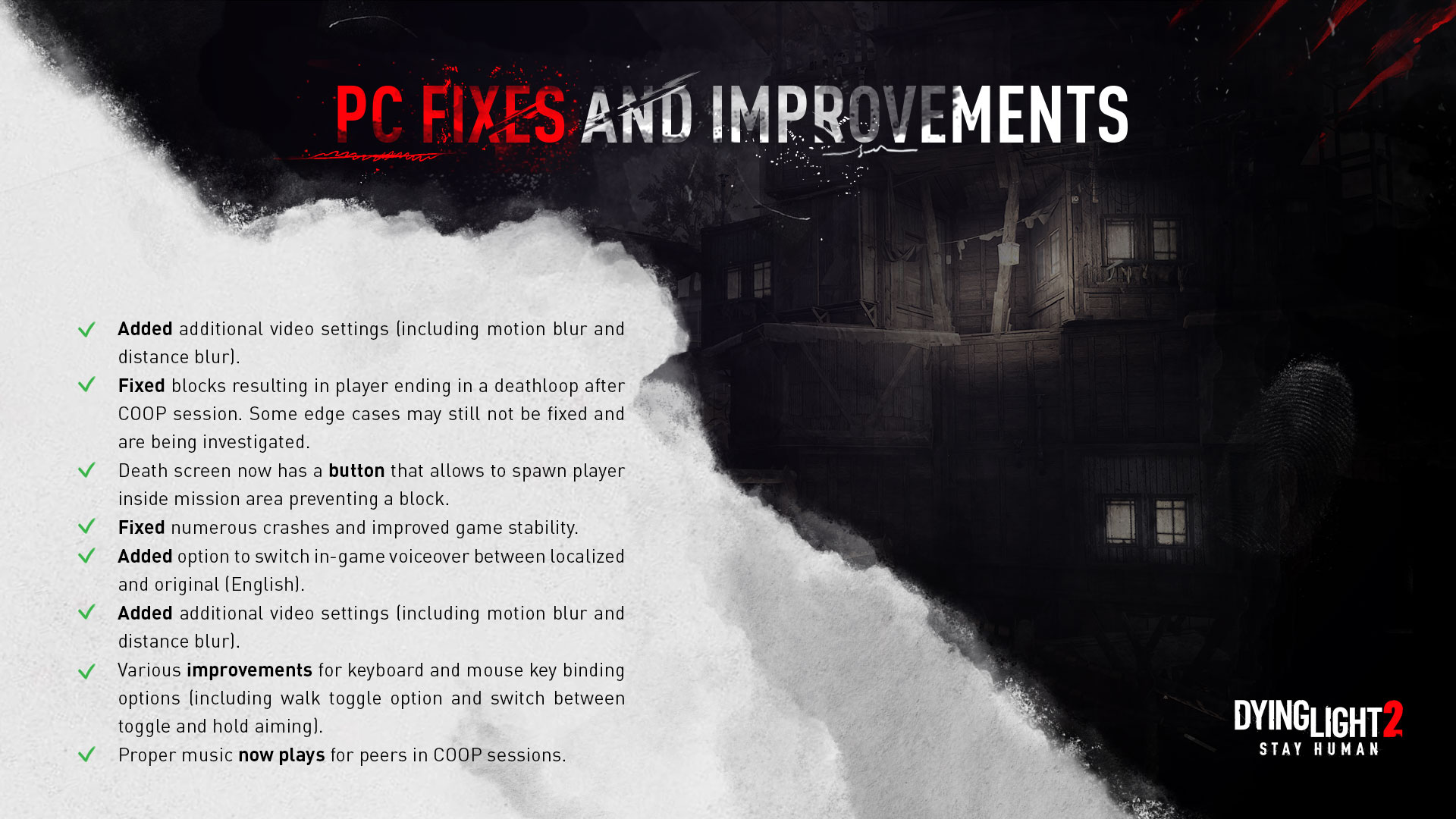 《消逝的光芒2》PC更新上線 修復玩家無限死亡循環問題