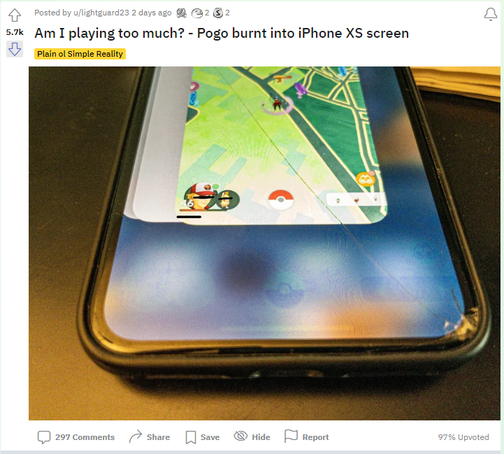 《寶可夢GO》粉絲痴迷遊戲 時間過長iPhone螢幕都燒了