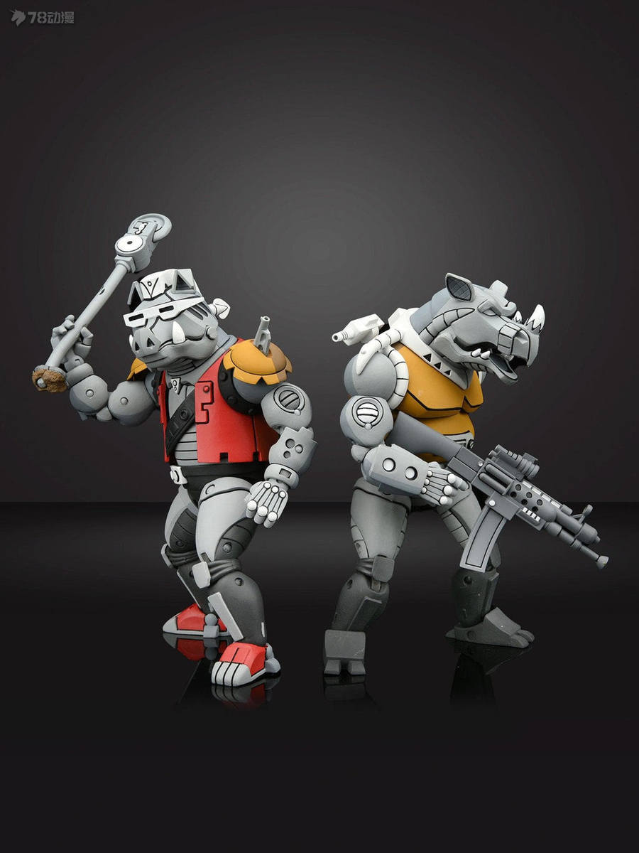 NECA 新品 動畫 忍者神龜 強大犀牛頭&超級豬面人 可動人偶 雙人盒裝 實物圖