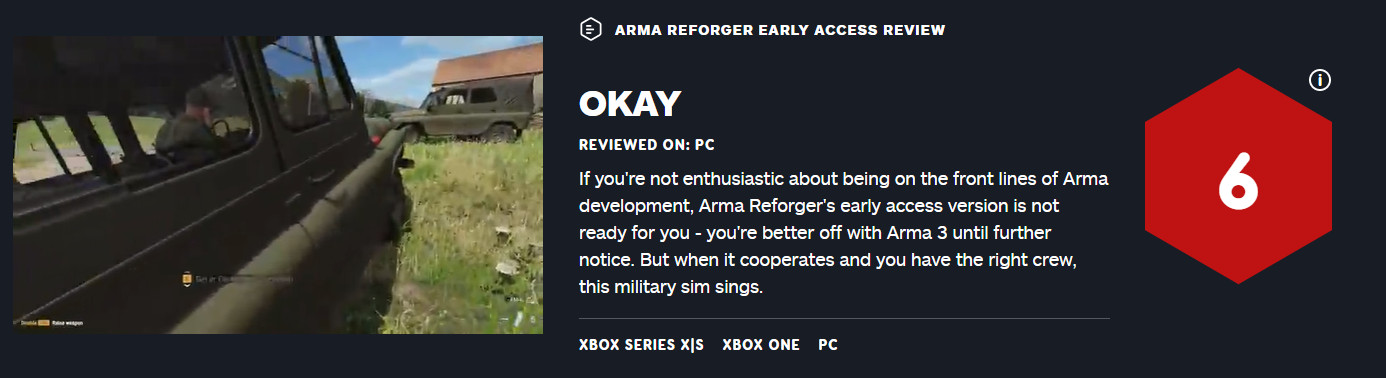 《武裝突襲：Reforger》IGN 6分 還是去玩《武裝突襲3》吧