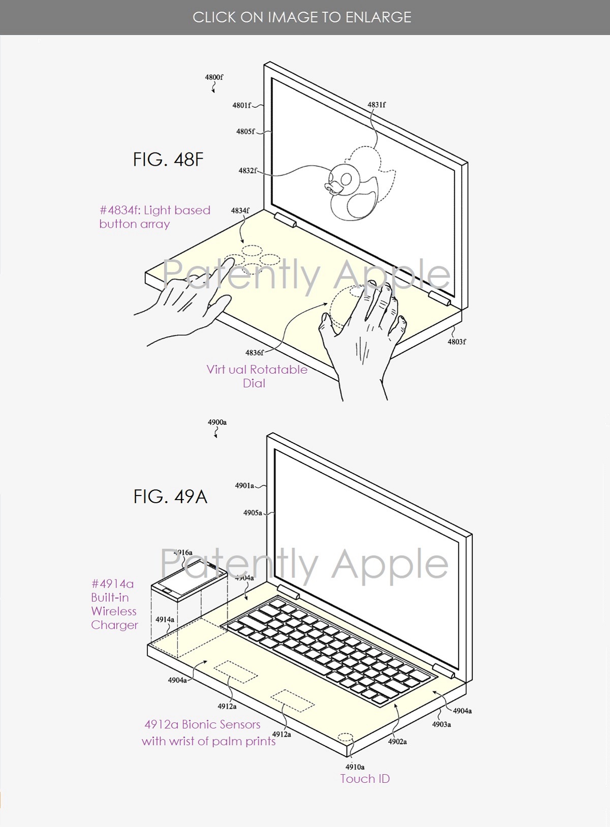 蘋果MacBook獲得新專利：內置iPhone無線充電裝置，搭載生物識別傳感器
