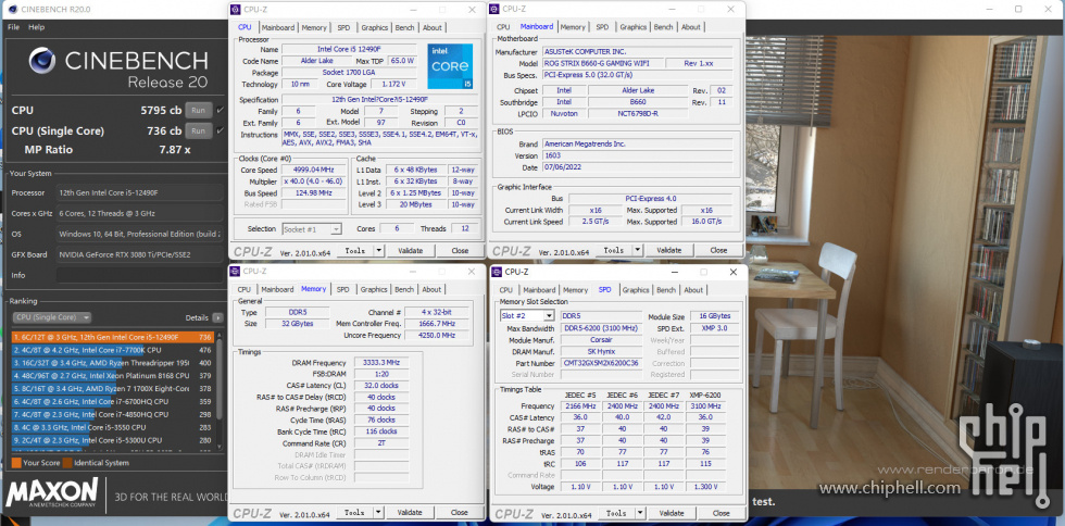 華碩B660-G搭配intel i5-12490F 全核5G實測及簡易超頻教程