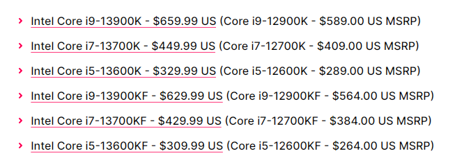 今晚發 Intel 13代酷睿售價偷跑：集體漲價 無視AMD Zen4？