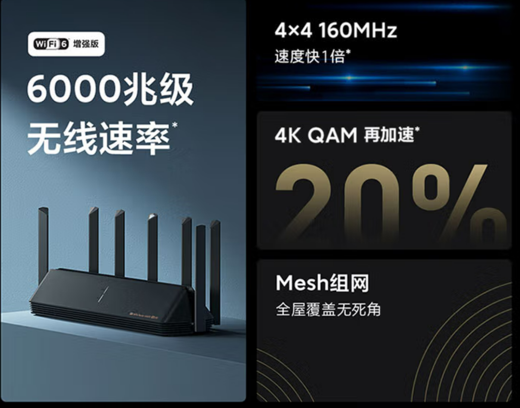 京東百億補貼 小米AX6000路由448元：2.5G網口+Mesh組網