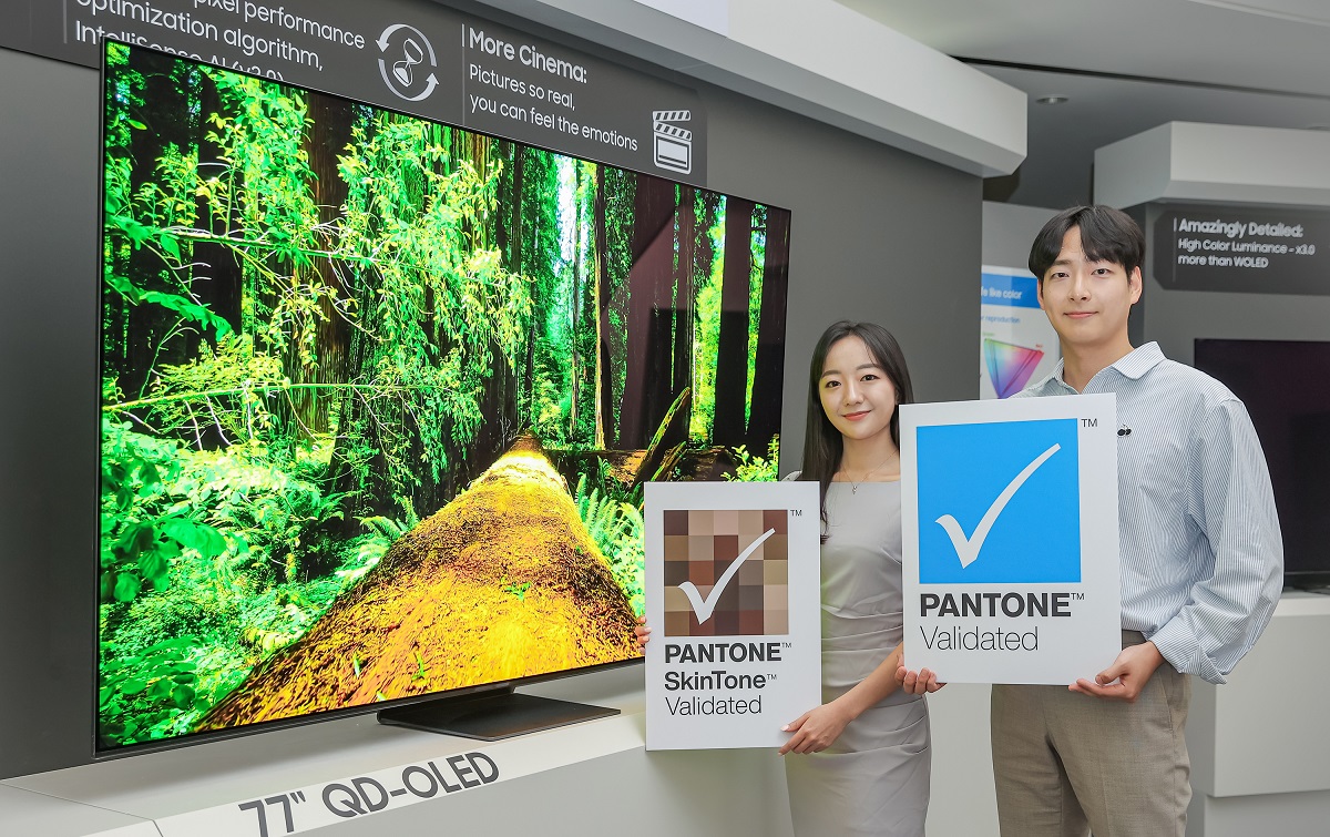 三星QD-OLED面板獲得業界首個「Pantone」認證，提供真實視覺色彩體驗