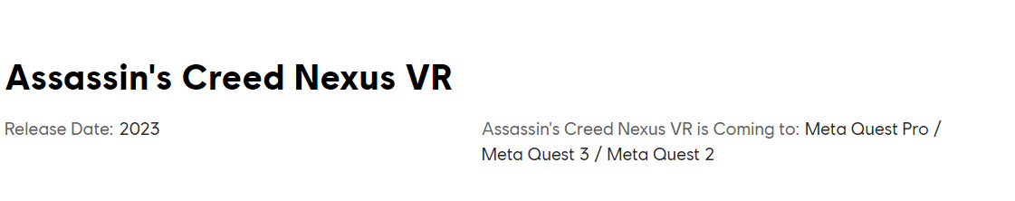 《刺客教條》VR遊戲確認亮相育碧前瞻會 年內發售